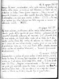 Una pagina del "giornale degli scavi".