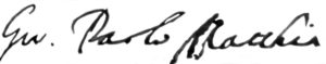 Firma autografa di Gio. Paolo Matthia (Archivio Storico Diocesano - Sora).