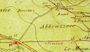 Fig. 1 - Particolare della Tav. 1:20.000, dell’Opificio Topografico di Napoli, Foglio 13°, n. 14, anno 1851.