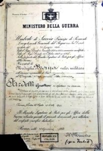 Decreto di concessione dell’onorificenza alla memoria.